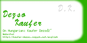 dezso kaufer business card